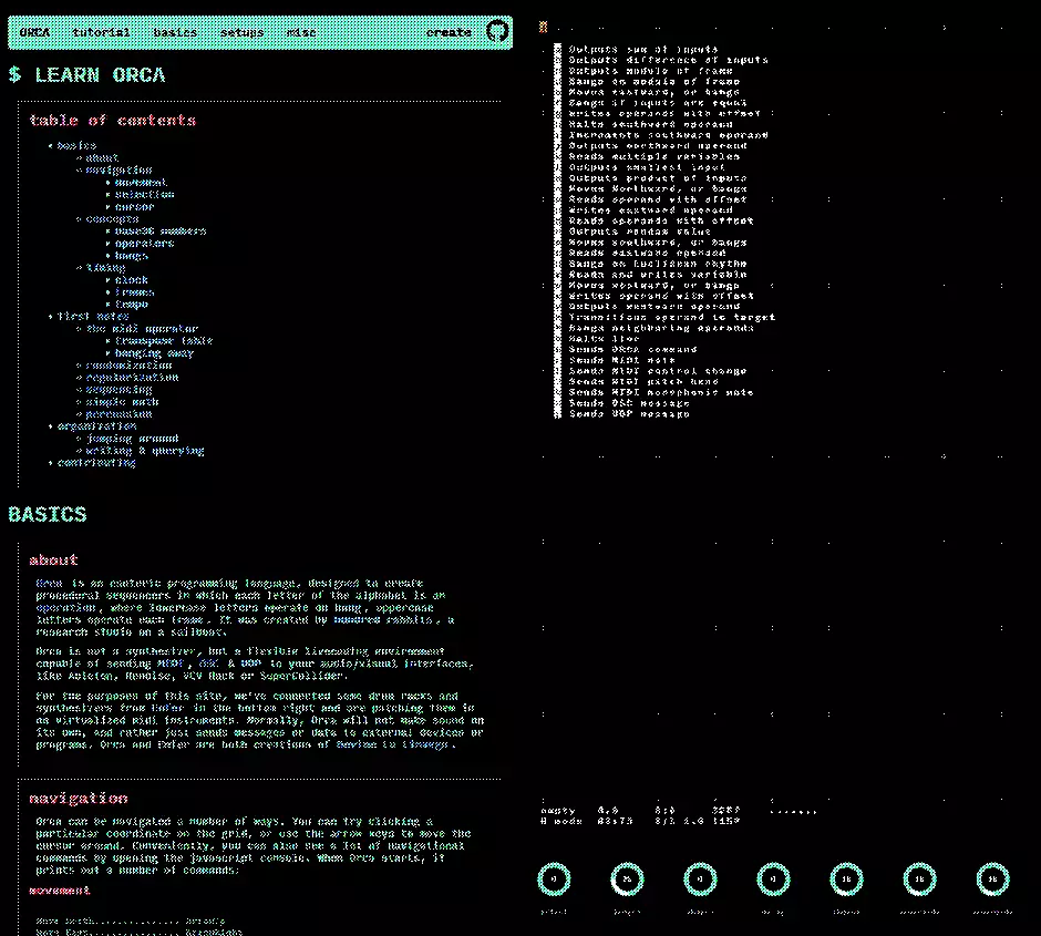 screenshot of learn-orca site